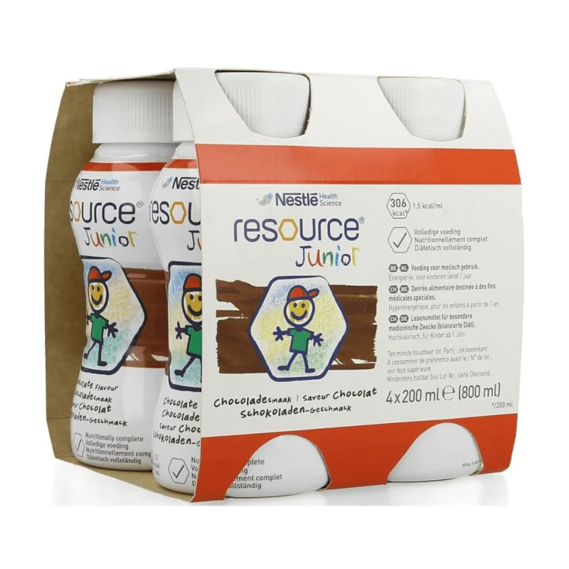 Nestlé Resource Junior Schokolade, 4×200 ml